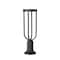 Z-Lite Leland Outdoor Pier Mounted Fixture, 1-Light, 7 In.W x 23 In.H, Sand Black/Sand Blast 5005PHM-553PM-BK-LED - alternate 6